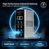 Gateway Industrial Modbus de 8 Puertos RS232/485 con Aislamiento Galvánico + 2 Gigabit Ethernet, Convertidor DIN-Rail con Alimentación SCADA 9-60VDC