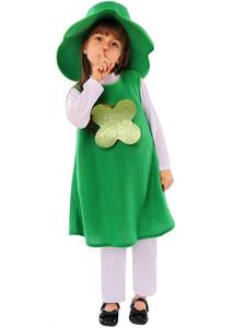 Disfraz de Trébol de Cuatro Hojas del Día de San Patricio de Irlanda con Sombrero para Niñas, Disfraces Verdes para Fiestas, Ropa de Duende para Niños - Product Image 3