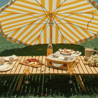 Table de pique-nique pliante en teck, portable, pliable, basse, pour le jardin, la cour, la pelouse, la plage, le parc, les fêtes