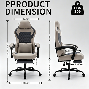 Chaise de bureau gaming en tissu respirant de qualité supérieure, inclinable multi-positions avec accoudoirs réglables pour les gamers et le télétravail - Product Image 4