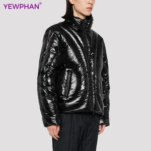 Chaqueta blanca de plumón con logotipo personalizado de Stitch, tela de poliéster reciclado de ganso, chaqueta acolchada impermeable para <span class=keywords><strong>hombre</strong></span> de alta calidad - Product Image 4