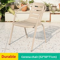 Chaise de loisirs d'extérieur couleur champagne en alliage d'aluminium, style européen moderne et simple, avec corde et tissu maillé, mobile