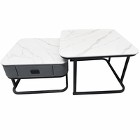 Table basse ronde de designer italien moderne, surface en marbre, base en acier inoxydable, mobilier de luxe pour salon et hôtel, fabrication en usine