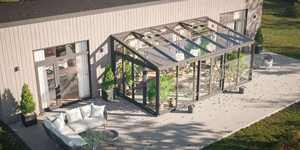 Kit de véranda moderne Fuxing en alliage d'aluminium avec toit en verre double vitrage trempé, alimentation solaire, pour cour facilement aménageable - Product Image 6