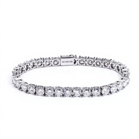 Bracelet Tennis Tianyu Gems en Argent S925 et Moissanite, Or 18K, avec Breloques Personnalisées en Pierres Précieuses de 2mm et 3mm