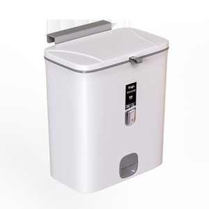 Bathroom Garbage Can Wall Mounted Counter Waste Compost Bin Plastic Hanging Trash Can for Kitchen Cabinet Door with Lid