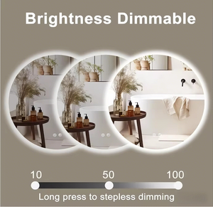 LED dairesel akıllı aydınlık banyo aynası duvara monte makyaj aynası - Product Image 3