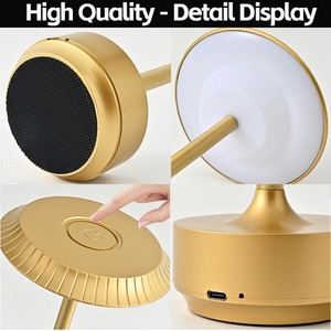 3 Colors Metal Desktop Decoration <b>Table</b> Lamp Touch Bedside Lamp Rechargeable Night Light Hotel Bar Restaurant Decoration - Product Image 5