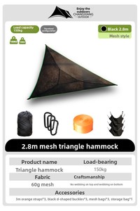 Võng lưới chống Rollover kép xuyên biên giới cắm trại ngoài trời trên không nhiều người hỗ trợ 150kg tận hưởng cuộc phiêu lưu - Product Image 6