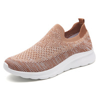 Chaussures de sport unisexes printemps-été à tige en maille tissée hautement élastique, semelle intermédiaire et extérieure en EVA, couleur unie, mode décontractée, grandes tailles