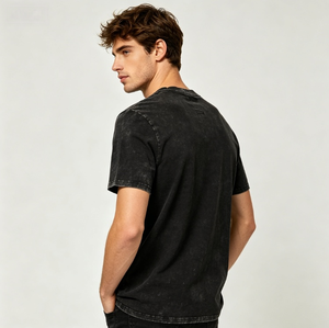 เสื้อยืดคุณภาพสูง ผ้าฝ้าย 100% สีพื้น สไตล์วินเทจ ทรงหลวม เสื้อยืดผู้ชาย ไซส์ใหญ่พิเศษ - Product Image 1