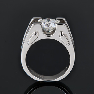 Bague en argent S925 incrustée de moissanite 2 carats, style punk, robuste, individuel, <span class=keywords><strong>mature</strong></span>, dominant, luxe léger - Product Image 6