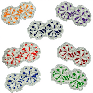 <b>Sew</b>-<b>On</b> Embroidered Felt PVC Glitter Edge Macaroon Colors Christmas Fireworks <b>Patch</b> for Hats Hoodies Decoration - Product Image 4