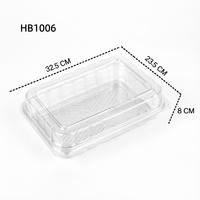 Boîte en plastique PET transparente de qualité alimentaire avec couvercle à charnière pour salade, boulangerie, charcuterie, légumes, sushi, jus, nouilles, gelée, emballage