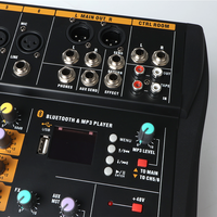 Console de mixage audio de studio 6 canaux CT6, mixeur de musique BT5.0 USB jaune, table de mixage sonore