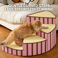 Escaliers rotatifs pour animaux de compagnie (chiens et chats) – Marches courbes en mousse antidérapantes avec housse amovible et lavable pour lits, canapés et animaux âgés
