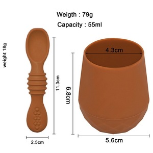 Offre Spéciale : Ensemble Tasse et Cuillère en Silicone pour Bébé – Tasse d'Apprentissage Antidérapante et Anti-chute pour Nourrissons, Idéale pour l'Eau et l'Alimentation Complémentaire - Product Image 2
