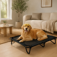 Lit surélevé pour animaux de compagnie avec maille respirante et cadre en acier durable - Lit pliable portable pour chien pour l'intérieur, l'extérieur et les voyages