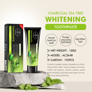 Prix de gros 100g Dentifrice blanchissant au <span class=keywords><strong>charbon</strong></span> et à l'arbre à thé Équilibre le pH buccal Haleine fraîche longue durée en vrac - Product Image 2
