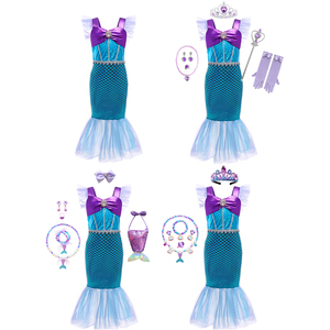 Niños bebé niña sirena <span class=keywords><strong>Ariel</strong></span> princesa vestido tul sirena Cosplay disfraces Halloween cumpleaños vestir trajes - Product Image 1