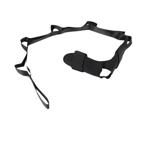 Sangle d'étirement de yoga réglable et segmentée noire pour le fitness et le remodelage corporel - Product Image 1