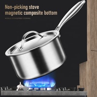 Peralatan Masak Anti Lengket KENGQ Berkualitas Tinggi, Panci Saus Titanium, Panci Saus Stainless Steel Dengan Tutup