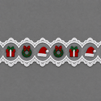 Fournitures de Noël pour la confection de bandeaux, ornements de nœuds et accessoires de couture pour vêtements, avec garniture en dentelle brodée double face motif sapin de Noël