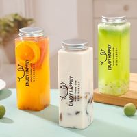 Bouteilles en plastique PET transparentes pour boissons gazeuses, café, bière, 280 ml, 350 ml, 500 ml, impression sérigraphique, canettes Boba