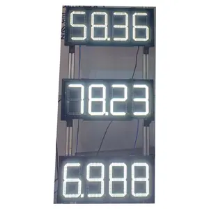Segno del prezzo del carburante e display a 7 segmenti di grandi dimensioni della stazione di benzina per display a gas a led per pannelli di prezzo all'aperto