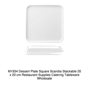 Plato de Postre Cuadrado M1934 Scandia Apilable 20 x 20 cm, Suministros para Restaurantes, Vajilla para Catering, Venta al por Mayor - Product Image 2