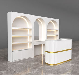 Étagère de présentation de parfums et cosmétiques moderne et écologique |   Vitrine de beauté de luxe, matériaux recyclables, éclairage LED |   Personnalisé - Product Image 3