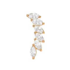 Boucles d'oreilles d'escalade en zircon cubique marquise en argent plaqué or <span class=keywords><strong>de</strong></span> luxe à la mode S925 pour femmes - Product Image 3