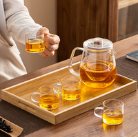 Théière moderne en verre borosilicate avec couvercle, poignée et bec verseur, résistante à la chaleur, sans BPA, pour thé en vrac et infusions aux herbes, pour la maison, la cuisine et le café