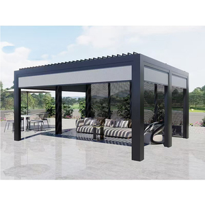 Pergola motorisée imperméable en alliage d'aluminium 6063, gazebo intelligent pour terrasse extérieure - Product Image 1