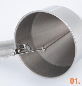 Funil de aço inoxidável com suporte, dispensador de manteiga e panqueca, alça destacável de 0,6L para bolos e sobremesas - Product Image 3