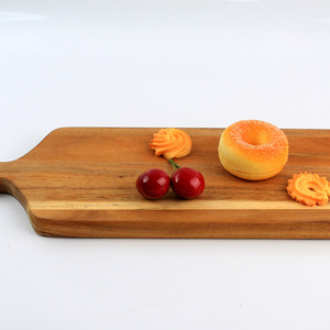 Rectangular Acacia Wood Cutting Board With Handle 42x15x1.8cm <b>For</b> Home Use Fruit Tray - Product Image 3