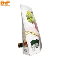 Sacs d'emballage en papier d'aluminium imprimé OEM 1,5 l 3l 5l boisson jus vin liquide thermoscellé pochette en plastique Valve de boisson, Vitop