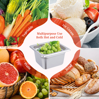 DaoSheng 2/4 Hôtel Restauration Buffet Stockage Des Aliments Crème Glacée Gelato Conteneur En Acier Inoxydable Gastronorm GN Pan Conteneur Alimentaire