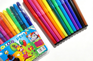 Fournitures artistiques douces non toxiques en gros, 12 couleurs, stylos marqueurs à pointe <span class=keywords><strong>feutre</strong></span> <span class=keywords><strong>aquarelle</strong></span> pour enfants d'école, <span class=keywords><strong>dessin</strong></span> pour enfants - Product Image 3