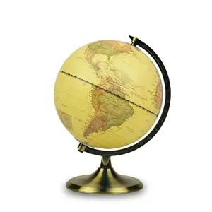 Tellurion Geography Globe with Brass Metal Base Bronze Color 20cm Diameter Globe