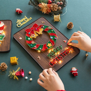 Jouets <span class=keywords><strong>de</strong></span> Noël personnalisés à faire soi-même, kit <span class=keywords><strong>de</strong></span> création <span class=keywords><strong>de</strong></span> string art, kit d'artisanat éducatif, couleurs pour enfants et adultes - Product Image 1