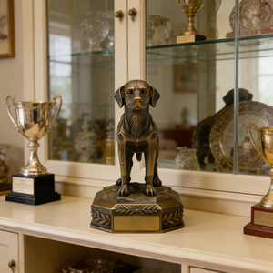 Trofeo de <span class=keywords><strong>Perro</strong></span> de Resina con Aspecto de Bronce - Placa Personalizable con Grabado, Escultura Detallada de Retriever, Base de Laurel, Ideal para <span class=keywords><strong>Premios</strong></span> de Exhibición de Mascotas - Product Image 6