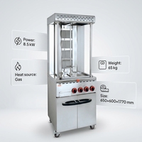 Machine à shawarma professionnelle à gaz Chuanbao CG-G820, machine à kebab doner automatique rotative en acier inoxydable et aluminium