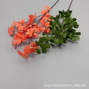 Flores Artificiales Qiye, Hojas de Loto de Seda, Decoración para Bodas y Oficinas, Estilo Bosque, Naranja Claro, Naranja Oscuro - Product Image 4