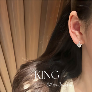 Ensemble collier et boucles d'oreilles en argent 925 avec moissanite étoile pour femme, idéal pour le quotidien, serti griffes en argent. - Product Image 3
