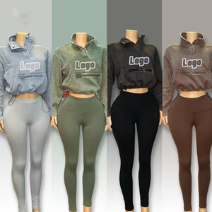 Conjunto Deportivo de Dos Piezas Personalizado para Mujer, Sudadera con Cierre de Cremallera y Pantalones Deportivos para Otoño - Product Image 6