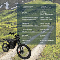 Y-1 Moto tout-terrain électrique 72V 4500W sans balais haute vitesse 17 pouces pour adulte, étanche, livraison directe UE