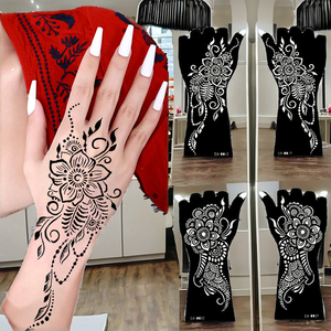 Pegatina de Tatuaje Temporal con Diseño Floral de la Marca Beauty Sticker, Plantilla de Manos Huecas Hecha de Papel Resistente, Duración de Más de 20 Días - Product Image 2