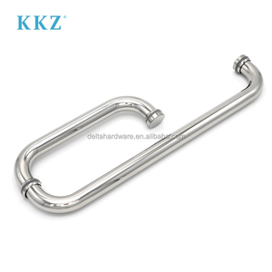 KKZモダンデザインステンレス鋼商業用木製ドアシャワーガラスプルハンドル製造研磨管状ミラードアプル - Product Image 6
