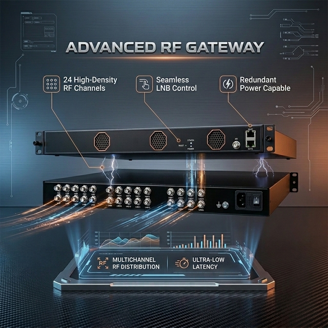 ty Digital High Definition Metal Tuner to IP Gateway Supports 8 16 24 FTA DVB-S/S2/S2X Multi-mode Switchable
